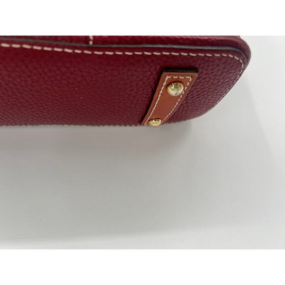 Dooney & Bourke Purse Shoulder Bag Red Burgundy Leather Quality Handbag - Picture 6 of 10
